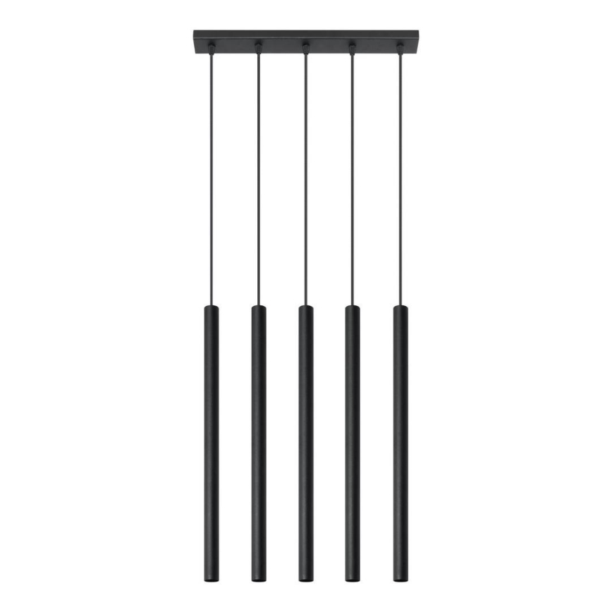 Sollux SL.0472 - Ljuskrona med snöre PASTELO 5 5xG9/12W/230V svart