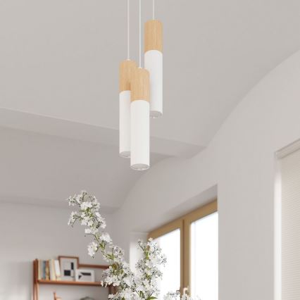 Taklampa PABLO 1xGU10/40W/230V vit/bok