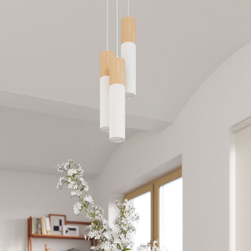 Taklampa PABLO 1xGU10/40W/230V vit/bok