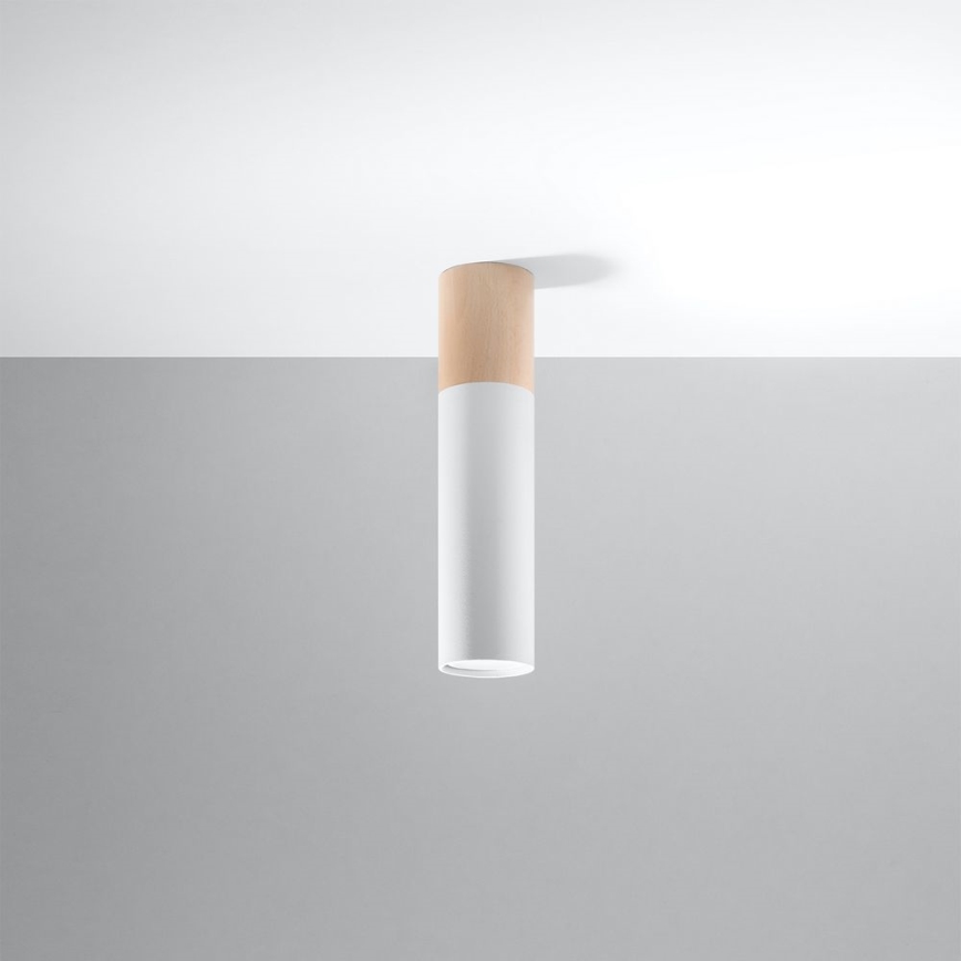 Taklampa PABLO 1xGU10/40W/230V vit/bok