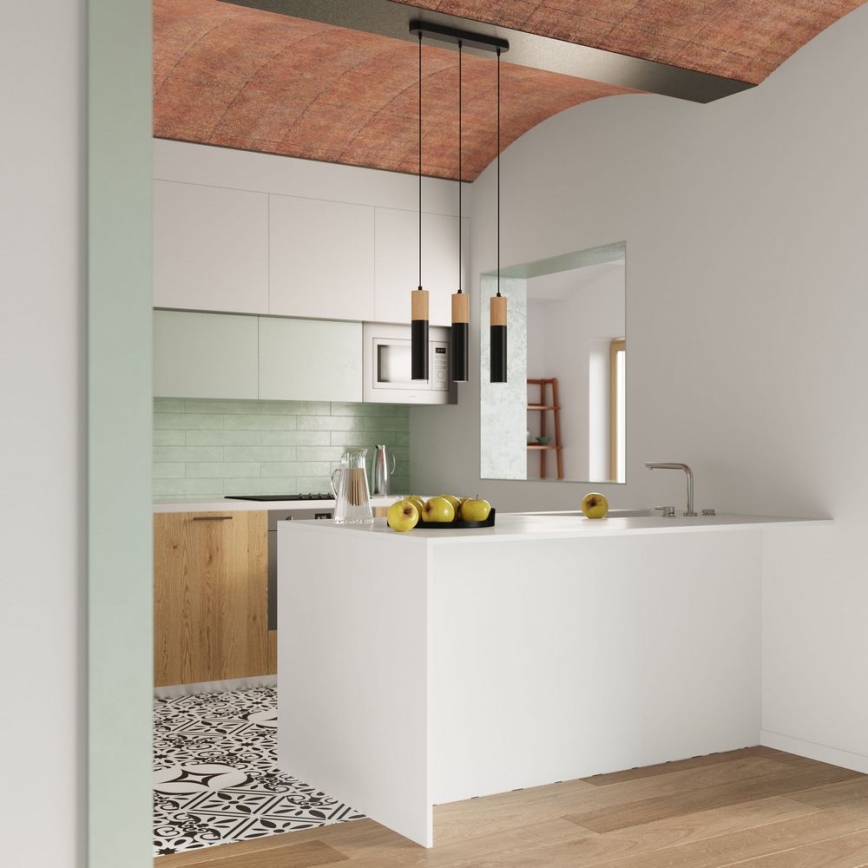 Taklampa PABLO 1xGU10/40W/230V svart/bok