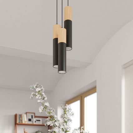 Taklampa PABLO 1xGU10/40W/230V svart/bok