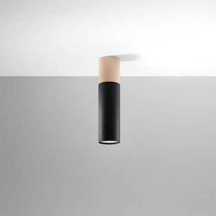 Taklampa PABLO 1xGU10/40W/230V svart/bok