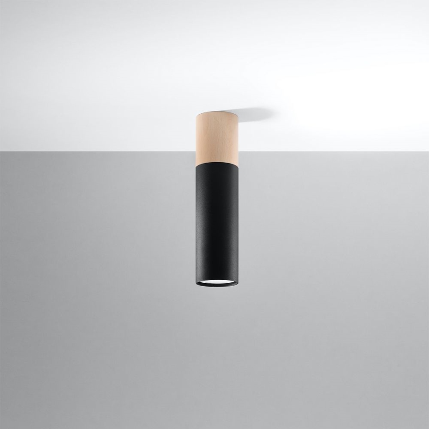 Taklampa PABLO 1xGU10/40W/230V svart/bok