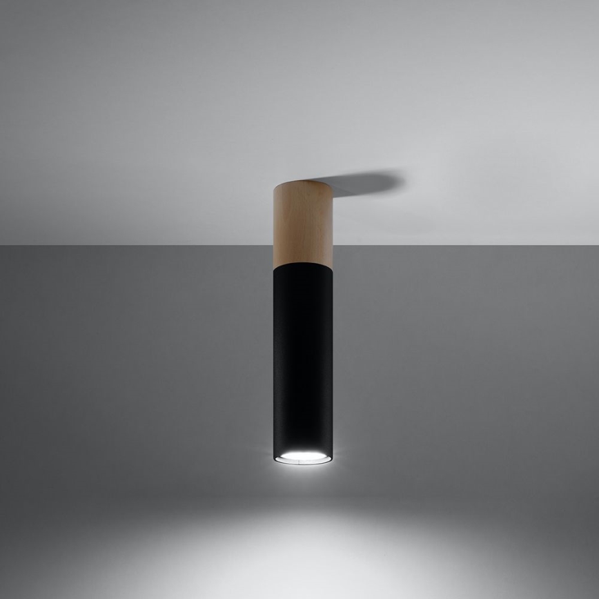 Taklampa PABLO 1xGU10/40W/230V svart/bok