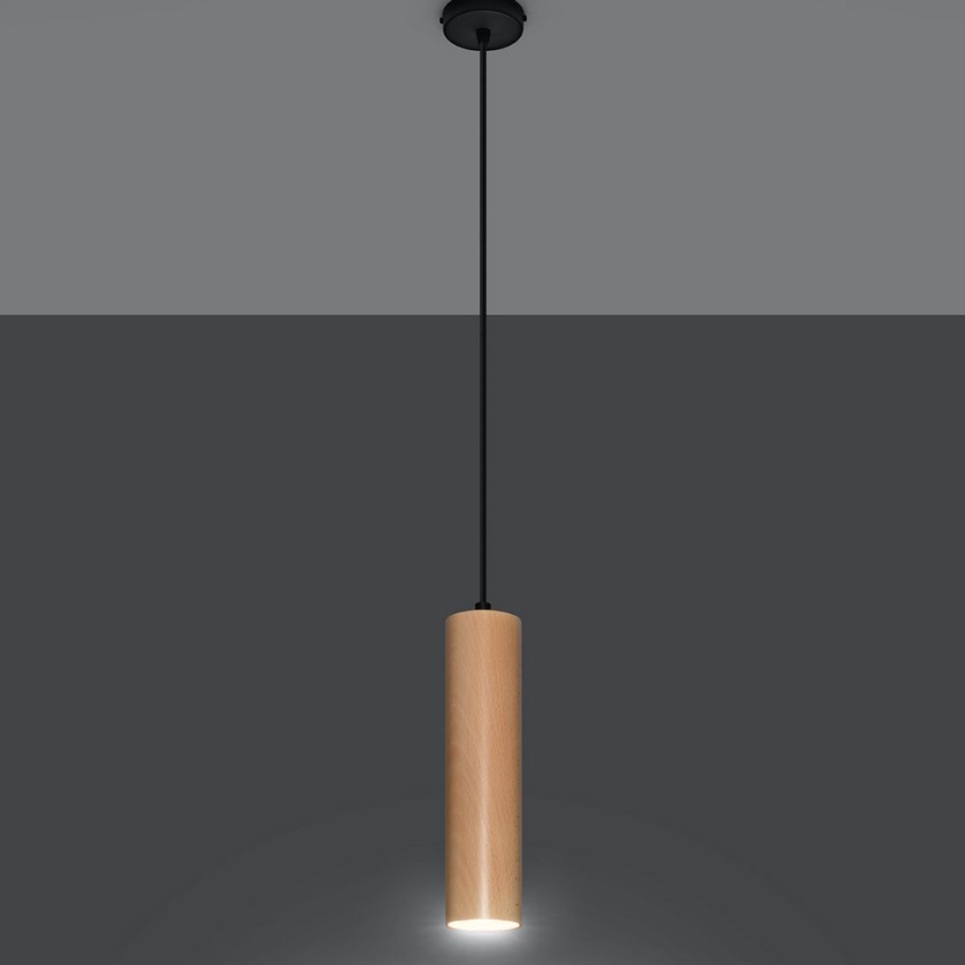 Ljuskrona med textilsladd LINO 1xGU10/40W/230V bok