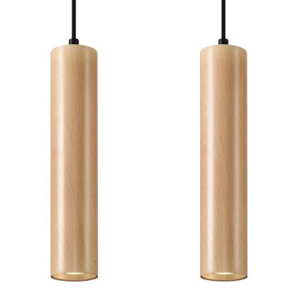 Ljuskrona med textilsladd LINO 2xGU10/40W/230V bok