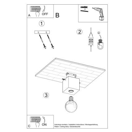 Taklampa ABEL 1xE27/60W/230V bok
