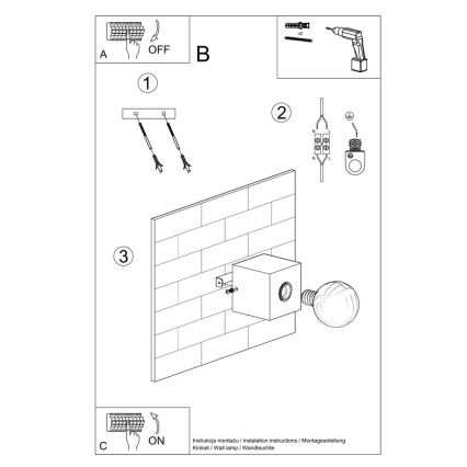 Vägglampa ABEL 1xE27/60W/230V bok