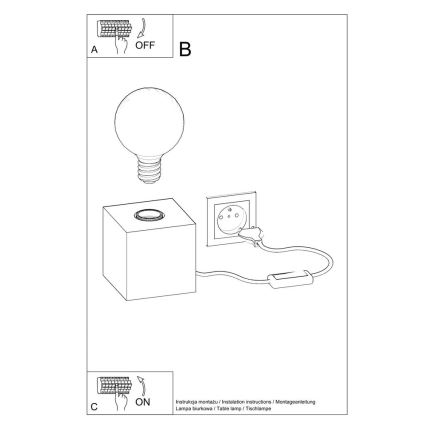 Bordslampa ABEL 1xE27/60W/230V bok