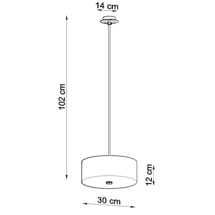 Ljuskrona med textilsladd SKALA 3xE27/60W/230V diameter 30 cm svart