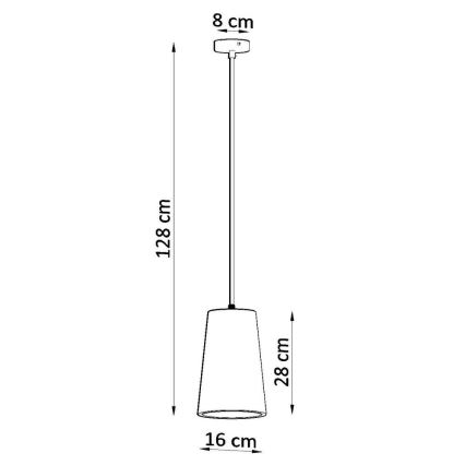 Ljuskrona med textilsladd GULCAN 1xE27/15W/230V