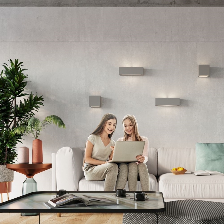 Vägglampa LEO 1xE27/60W/230V grå