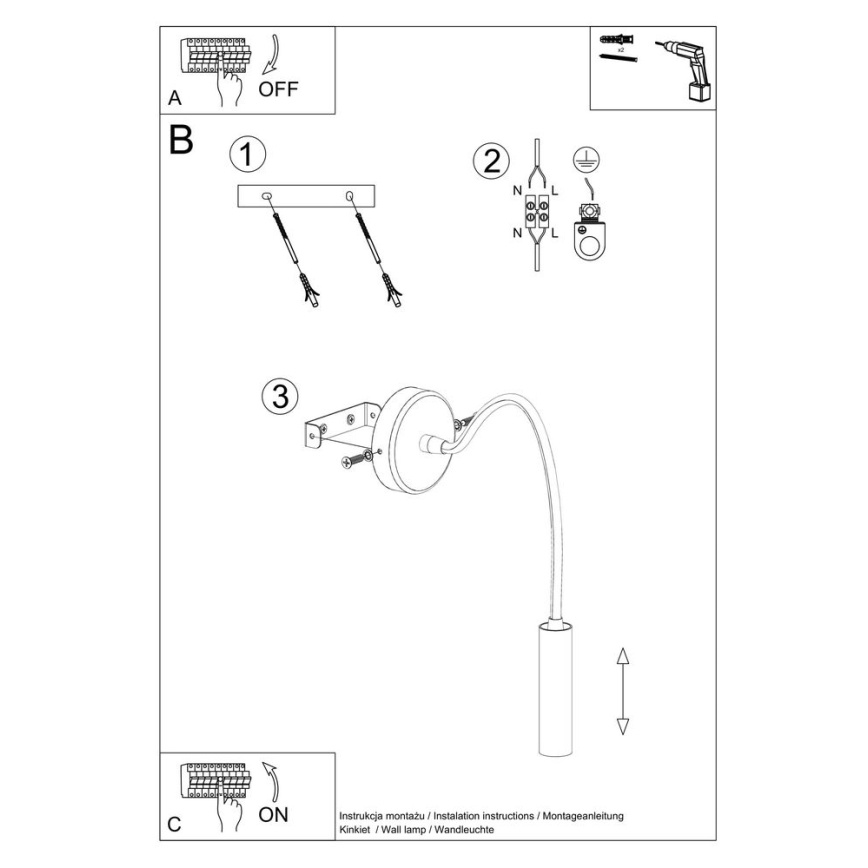 Flexibel liten lampa AXIL 1xG9/12W/230V svart