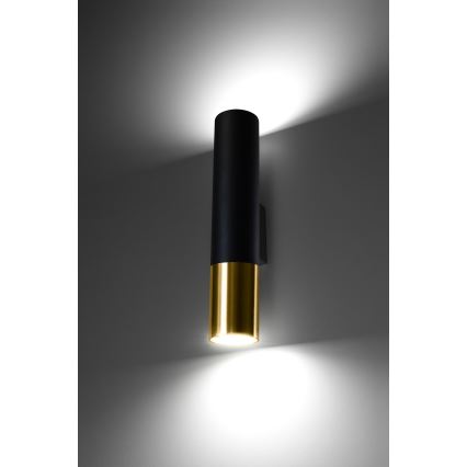 Vägglampa LOOPEZ 2xGU10/10W/230V svart/guld