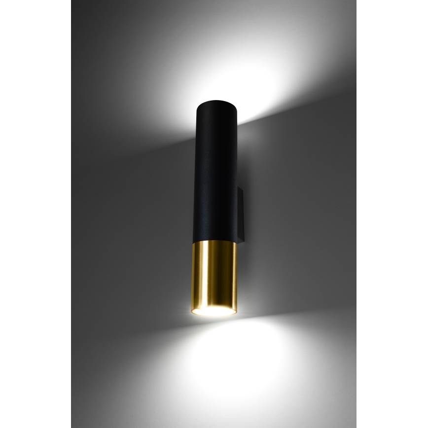 Vägglampa LOOPEZ 2xGU10/10W/230V svart/guld