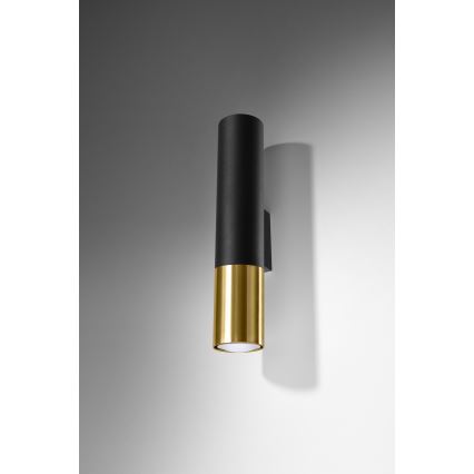 Vägglampa LOOPEZ 2xGU10/10W/230V svart/guld