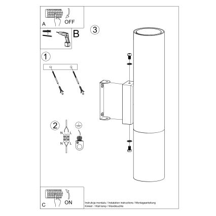 Vägglampa LOOPEZ 2xGU10/10W/230V svart/guld