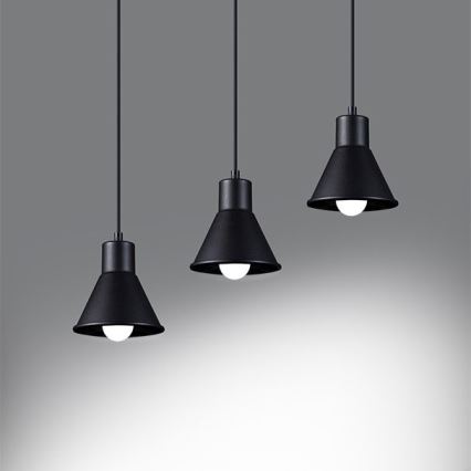 Takkkrona på ett snöre  TALEJA 3xE27/60W/230V svart
