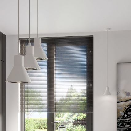 Takkkrona på ett snöre  TAZILA 1xES111/60W/230V vit