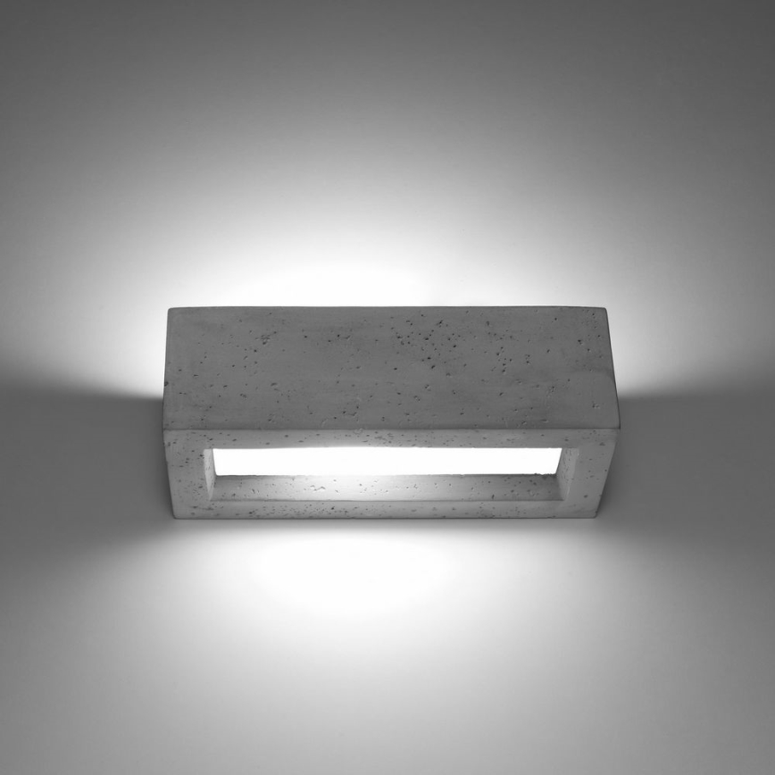 Vägglampa  VEGA 1xE27/60W/230V 30 cm konkret