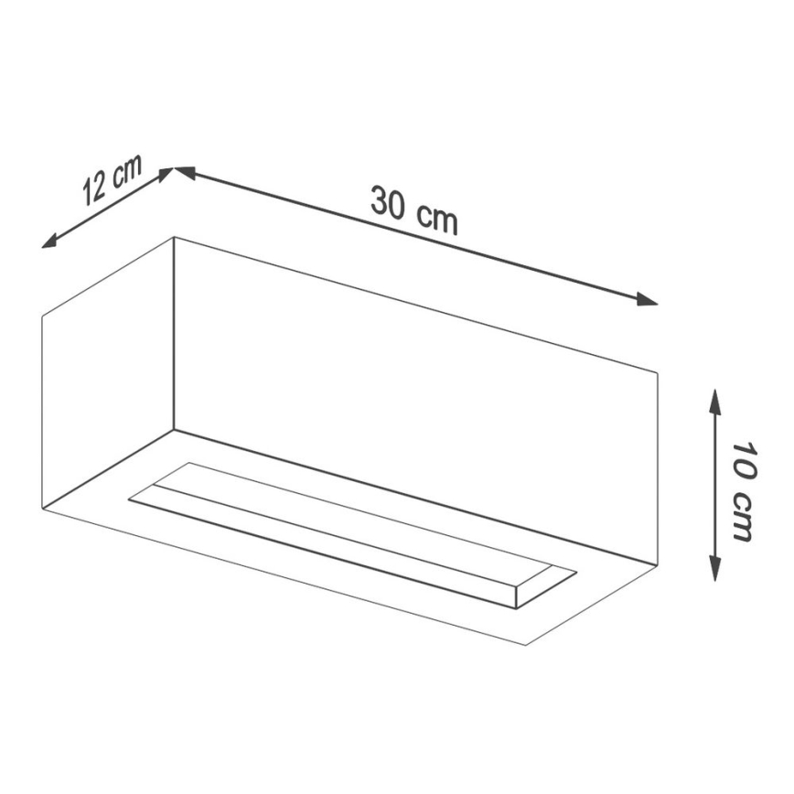 Vägglampa  VEGA 1xE27/60W/230V 30 cm konkret