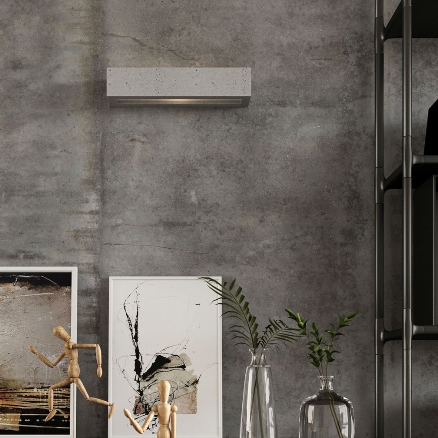 Vägglampa  VEGA 2xE27/60W/230V 50 cm konkret