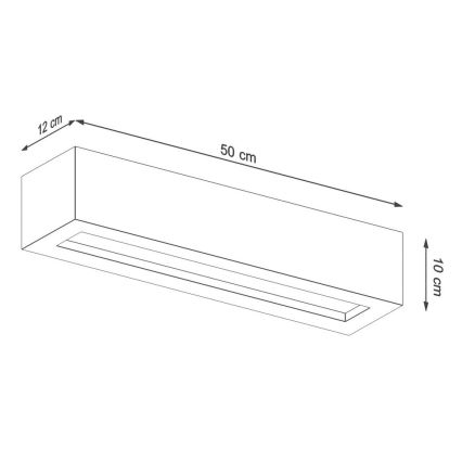 Vägglampa  VEGA 2xE27/60W/230V 50 cm konkret