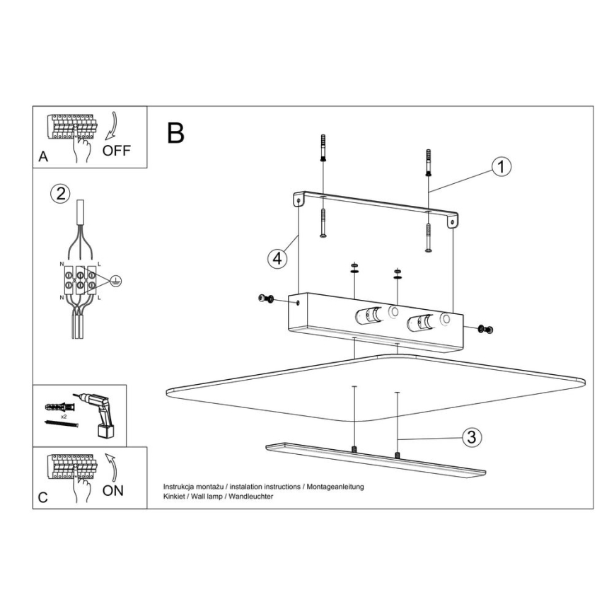 Taklampa AZALIA 2xG9/40W/230V