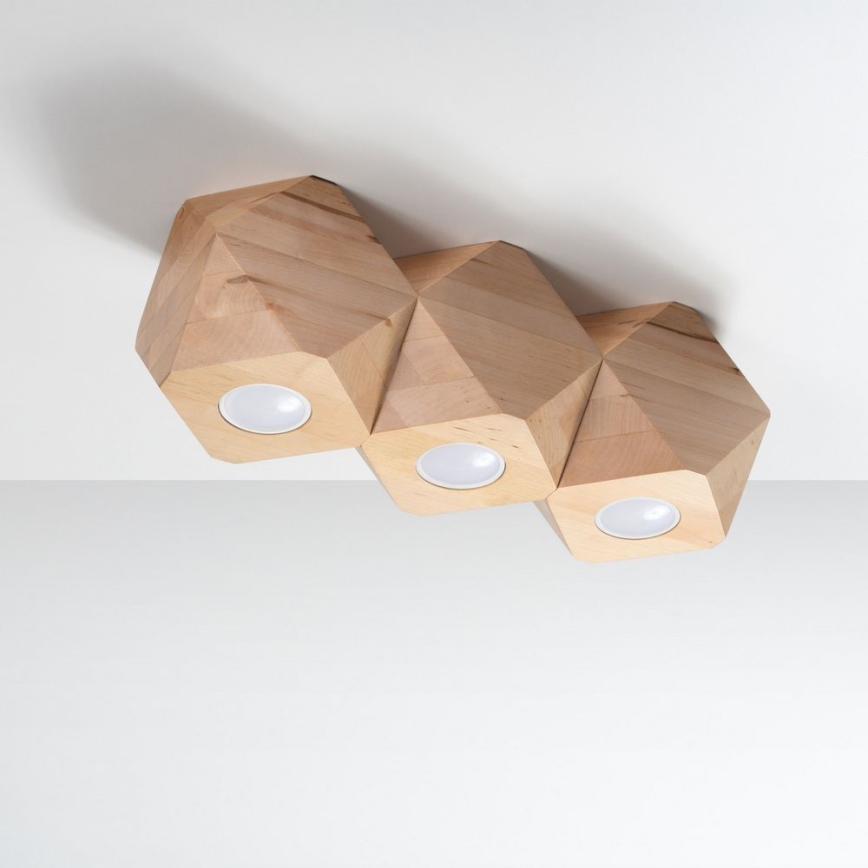 Taklampa WOODY 3xGU10/40W/230V ek