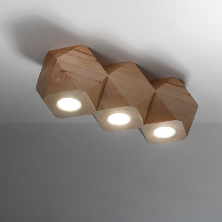 Taklampa WOODY 3xGU10/40W/230V ek