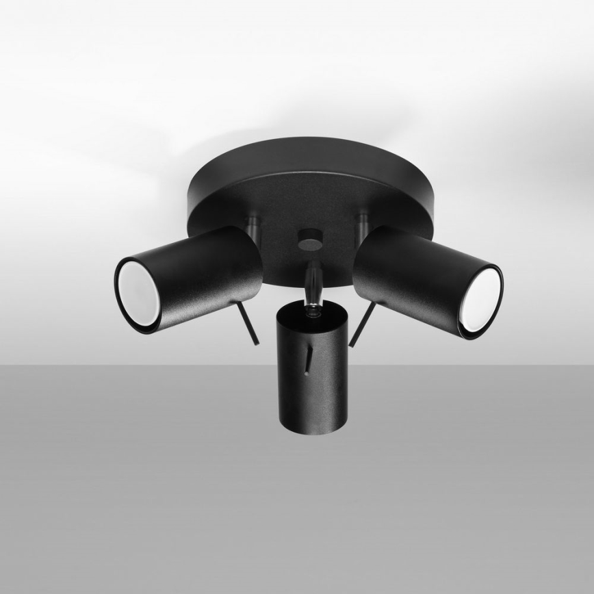 Spotlight RING 3xGU10/10W/230V svart