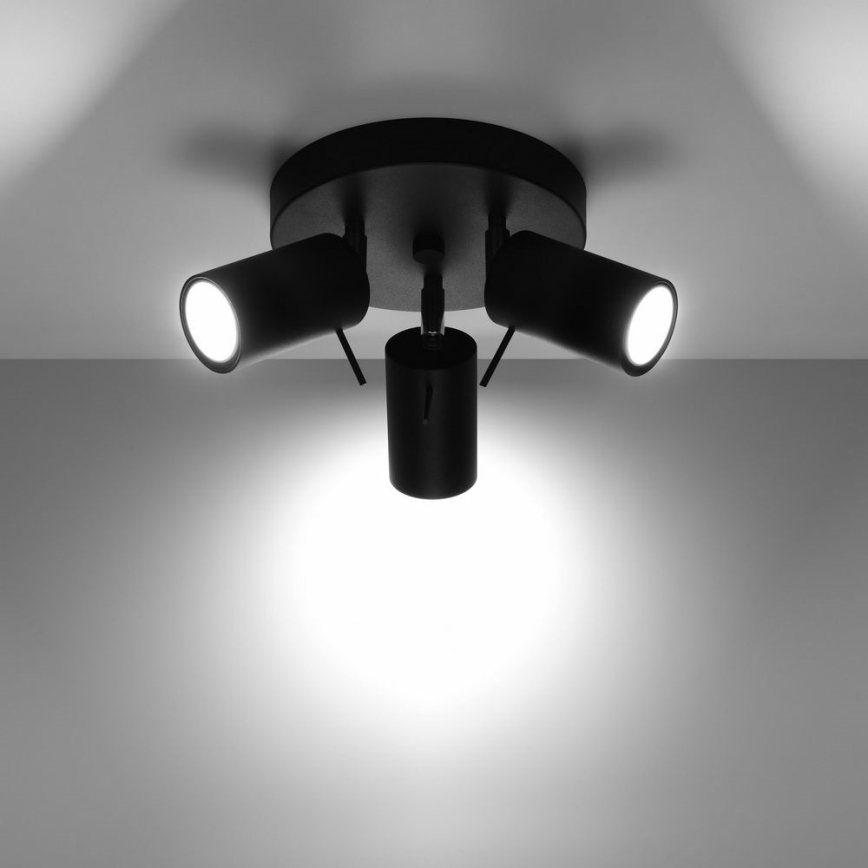 Spotlight RING 3xGU10/10W/230V svart