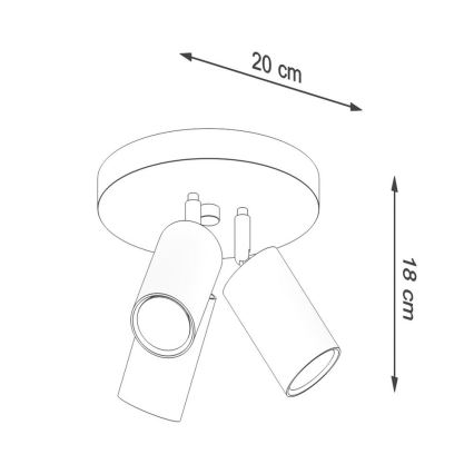 Spotlight RING 3xGU10/10W/230V svart