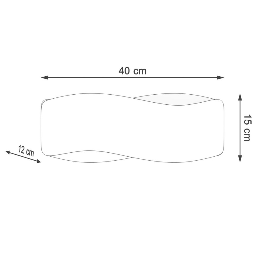 Vägglampa  TILA 2xG9/40W/230V 40 cm svart