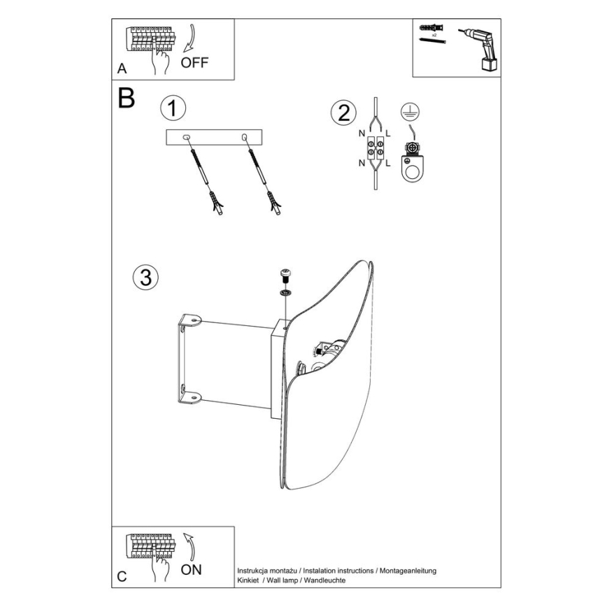 Vägglampa  TILA 2xG9/40W/230V 40 cm svart