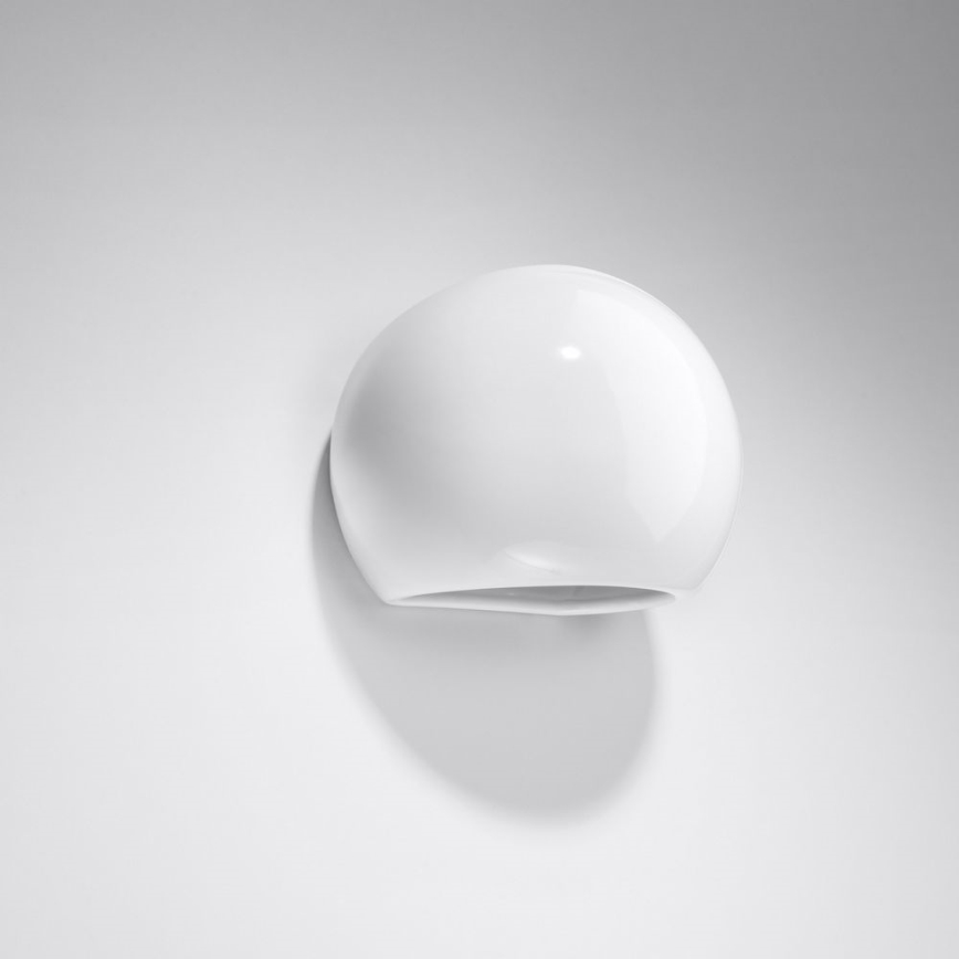 Vägglampa GLOBE 1xE27/60W/230V glänsande vit