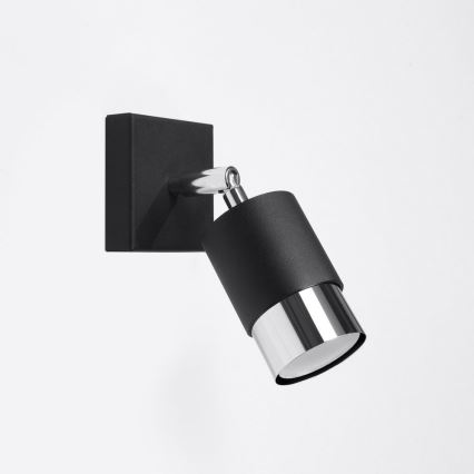 Vägg spotlight  NERO 1xGU10/40W/230V svart /skinande krom