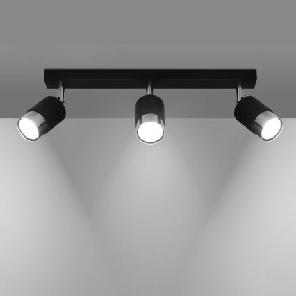 Spotlight  NERO 3xGU10/40W/230V svart /skinande krom