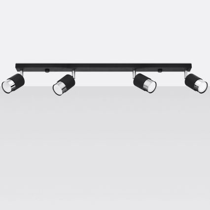 Spotlight  NERO 4xGU10/40W/230V svart /skinande krom