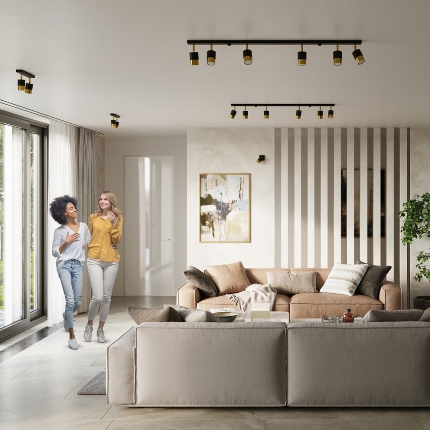 Vägg spotlight  NERO 1xGU10/40W/230V svart /gyllene