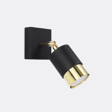 Vägg spotlight  NERO 1xGU10/40W/230V svart /gyllene