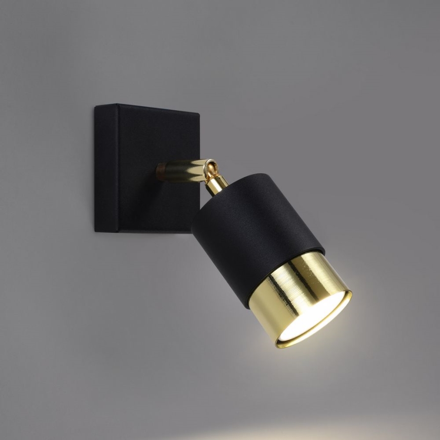 Vägg spotlight  NERO 1xGU10/40W/230V svart /gyllene