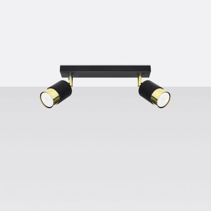Spotlight  NERO 2xGU10/40W/230V svart /gyllene
