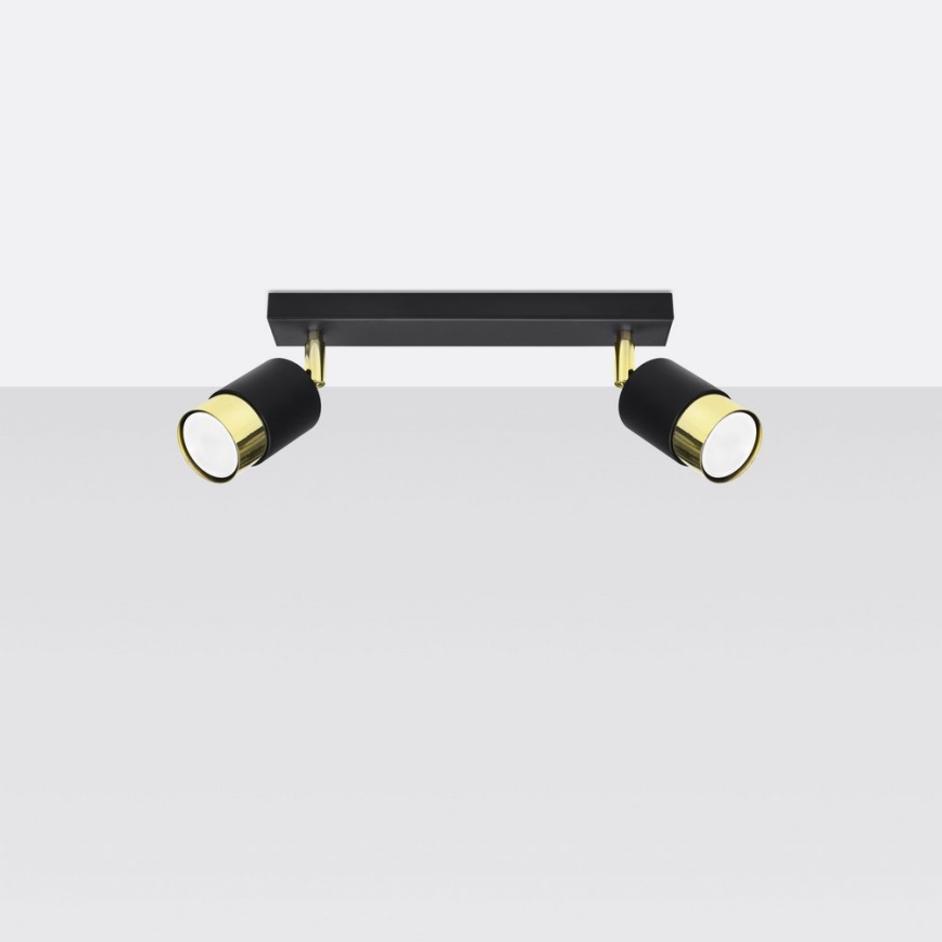 Spotlight  NERO 2xGU10/40W/230V svart /gyllene