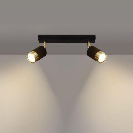 Spotlight  NERO 2xGU10/40W/230V svart /gyllene