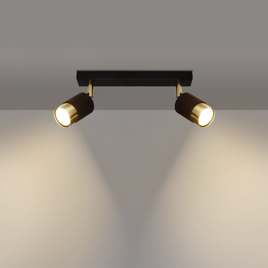 Spotlight  NERO 2xGU10/40W/230V svart /gyllene