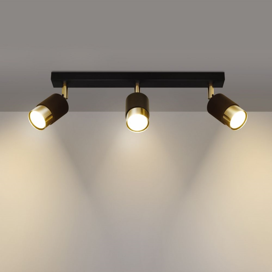 Spotlight  NERO 3xGU10/40W/230V svart /gyllene
