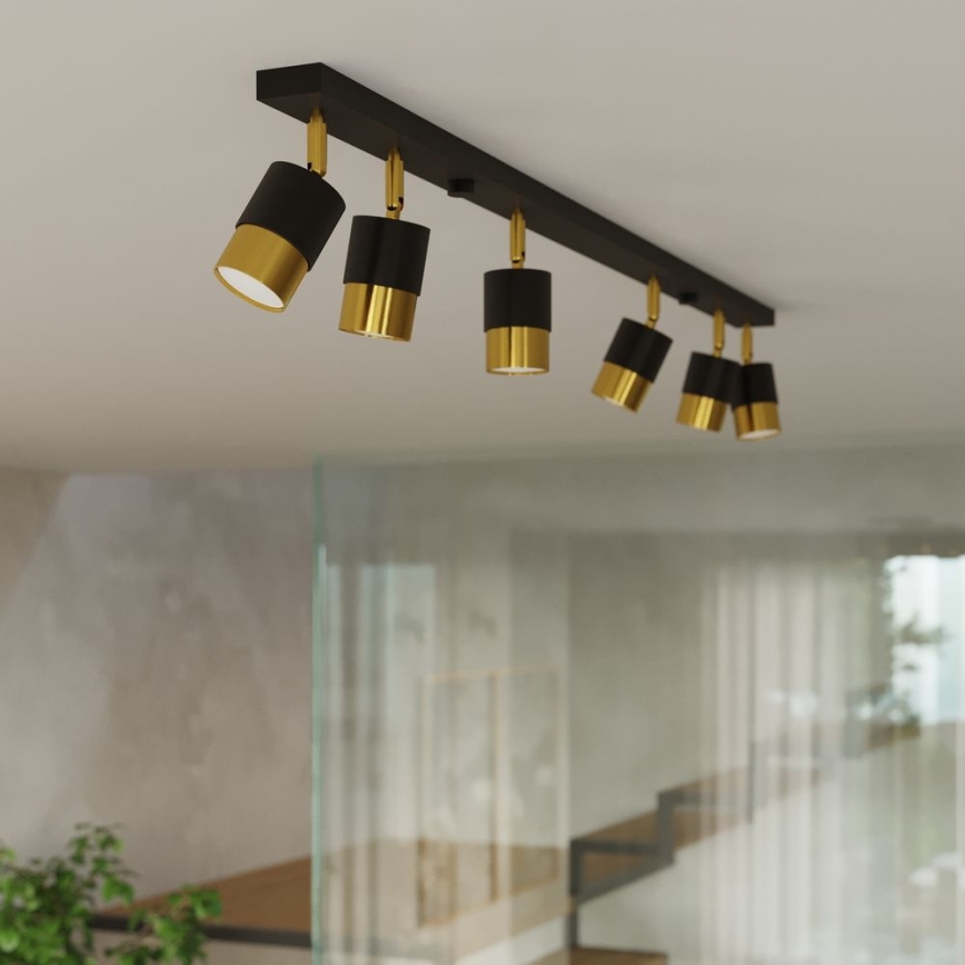 Spotlight  NERO 6xGU10/40W/230V svart /gyllene