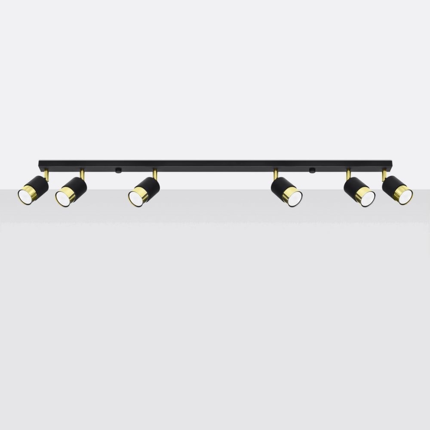Spotlight  NERO 6xGU10/40W/230V svart /gyllene